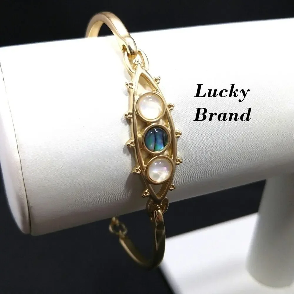 Lucky Brand Gold Tone Satin Link Bracelet, 7 1/2 Inches